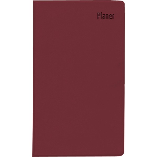 Zettler - Pocket Planner 2025 Bordeaux, 9.5 x 16 cm,