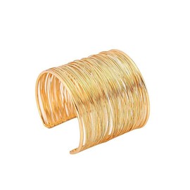 Wide cuff bracelet, gold multi-strand design, adjustable opening bracelet. Personality hand jewelry.Ladies' bracelet