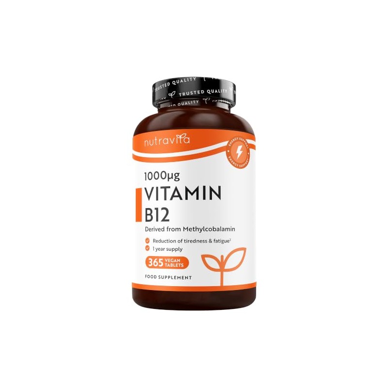Nutravita Vitamin B12 1000mcg - 365 High Strength Tablets -