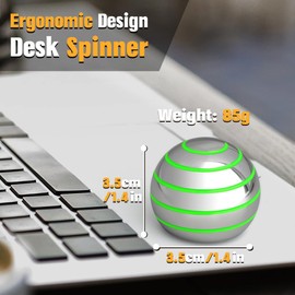 Kinetic Spinning Desk Toy Glow in The Dark for Kids Adults, Metal Full Body Optical Illusion Fidget Spinner Ball, Luminous Fingertip Gyro for Office Stress Relief, Birthday Gifts for Boys