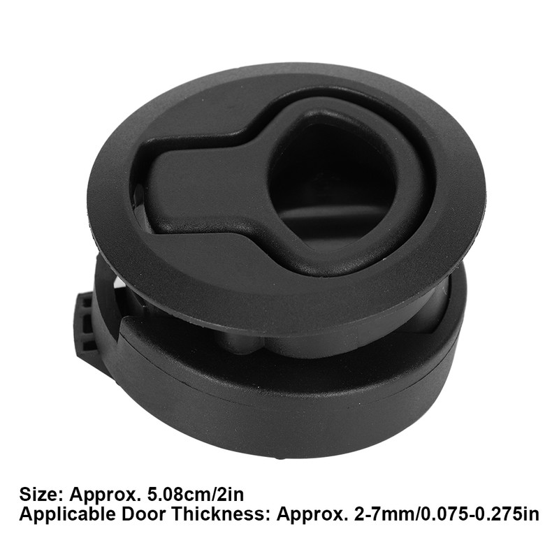 Round Black Flush Pull Slam Latch Deck Hatch Handle Lock