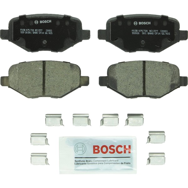 BOSCH BC1377 QuietCast Premium Ceramic Disc Brake Pad Set - Compatible With Select Ford Edge, Explorer, Flex, Taurus, Police Interceptor Utility; Lincoln MKS, MKT, MKX; REAR