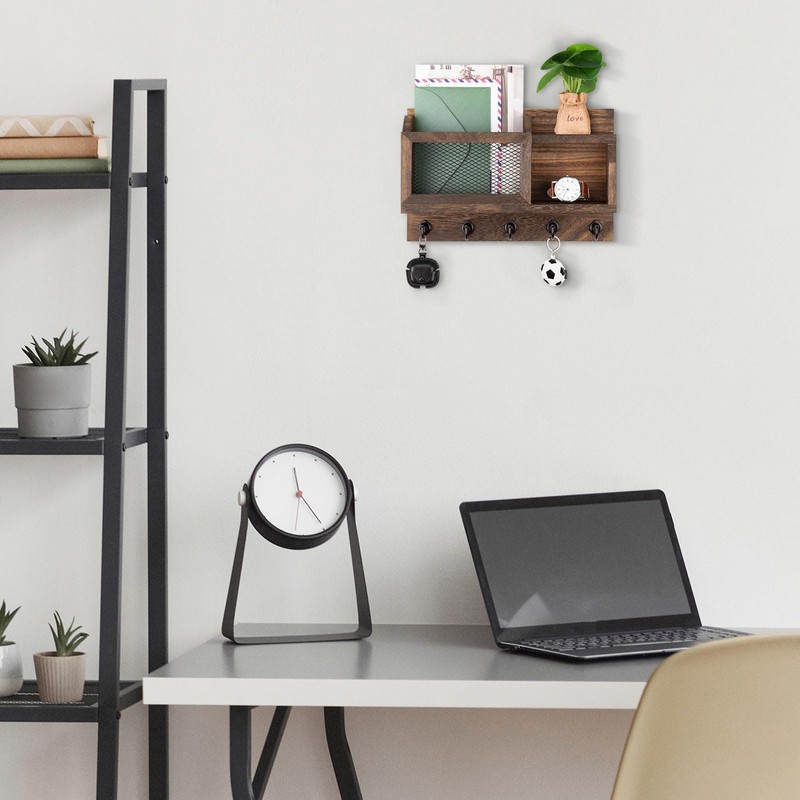 Nekon Key Holder Wall Mount with Mail Slot, 11.8" W