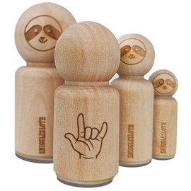 I Love You Hand Sign Language Rubber Stamp for Stamping Crafting Planners - 1/2 Inch Mini