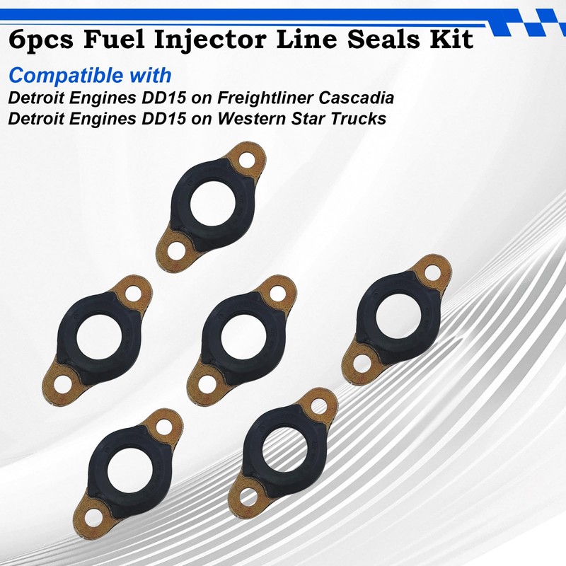 Fuel Injector Line Passthrough Seals Kit 6PCS for Detroit Diesel