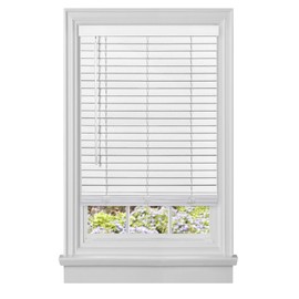 Ergode Cordless GII Madera Falsa 2" Faux Wood Plantation Blind | Deluxe Valance | Easy Lift | Tilt Wand | White | 27x64
