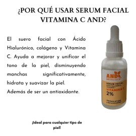 Sérum AND Ácido Hialurónico Vitamina C Colágeno Hidratante Rostro                                                                                     
