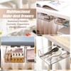 2 Pack Under Desk Storage Drawers Slide Out-Drill-On or Self-Adhesive,Large&Medium