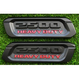 2pack New 2500 Heavy Duty Emblems Left Right Side 3D Badges Black Hood Replacement for 2500 (Red)