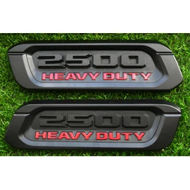 2pack New 2500 Heavy Duty Emblems Left Right Side 3D Badges Black Hood Replacement for 2500 (Red)