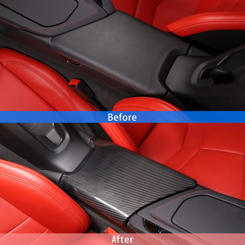 carcartrim-2022 REAL HARD Carbon Fiber Center Armrest Console Box Cover