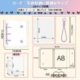 Sealing Notebook, Transparent, Plastan, A8 Size, Removable, 3 Holes, Seal Notebook, Clear Binder, Seal Storage, Photo Storage, Selling Goods, 3-Layer Polypropylene Sheet (1 x Sticker Book, 20 x
