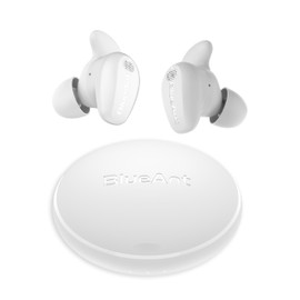 BlueAnt Pump Air Epic True Wireless Earbuds, Active Noise Cancellation, 40 Hours Playtime, Black/White (White)