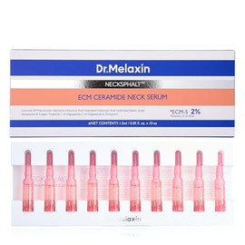 Dr.Melaxin Neck Tightening Ampoule – Firming & Lifting Ampoule for Neck Wrinkles & Sagging Skin, Necksphalt ECM Barrier Anti-Aging Korean Neck Care Treatment, 1.5ml×10ea