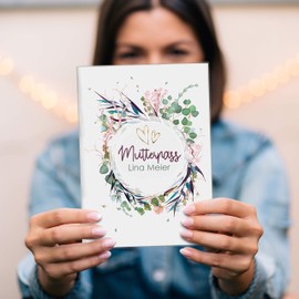 Cozy Racoon 3-Piece Maternity Record Cover for the German Maternity Record - High-Quality Cover for Your Maternity Log Flower Party