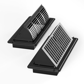 2 Pack 4x10 Vent Deflectors & Floor Vent Covers, Adjustable Floor Register, Air Vent Deflector for Home Floor, Office, Ceiling, Tool-Free Install, Black