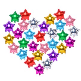 Zhiheng (Pack of 20 Assorted Color 5 Star Helium Foil Balloons for Wedding Birthday Anniversary Graduation Party Decoration (18 Inch)