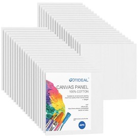 Gotideal Canvas Boards for Painting, 40pcs 4x4 Primed Canvas for Painting, Bulk Painting Canvas for Kids and Adults, White Blank Canvas Panels for Acrylic, Oil, Pour Art Supplies