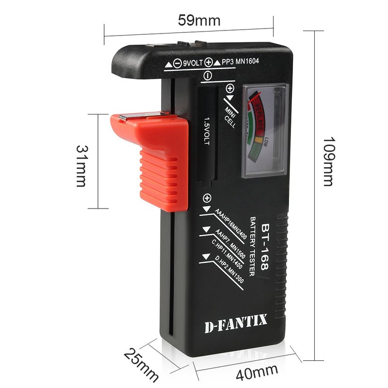 D-FantiX Battery Tester, Universal Battery Checker Small Battery Testers for