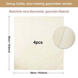 HC Pack of 4 Straining Cloth Pure Cotton Cheese Cloth for Food Filtration Linen Cloth Nut Milk Bag Cheese Cloth Baker's Linen with Dense Mesh