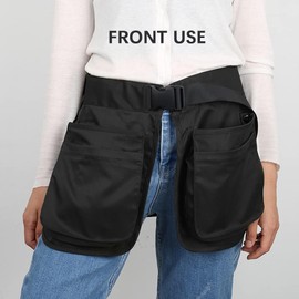 EHERDM Dog Trainer Apron with 6 Pockets Adjustable Pet Handler Clothing Large Capacity Work Apron Multipurpose Waiter Apron Hair Stylist Waist Bag Garden Tool Organizer Black