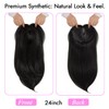Hair Toppers for Women, 5x6 Inch Large Base Clip In,24