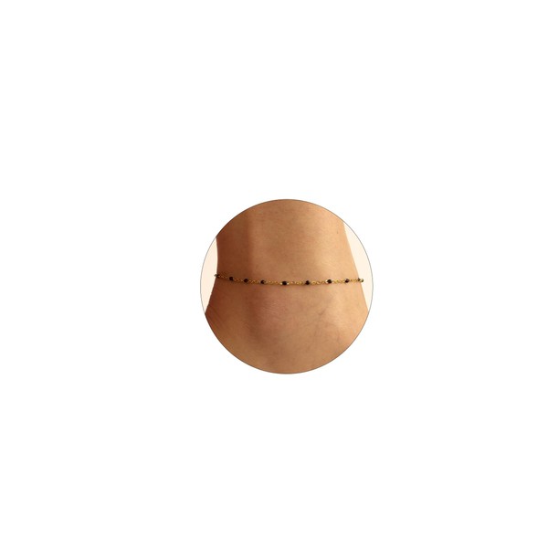 Dabovos Ankle for Women 18K Gold Plated Dainty Beads Chain