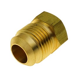 HongBoW Hardware 3 Pcs Brass Flared Plug 1/4" Tube OD, SAE 45 Degree Flare Tube Fitting