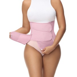 SHAPSHE Waist Trainer for Women Postpartum Belly Band Waist Cincher Shapewear Postpartum Girdle Faja Pink