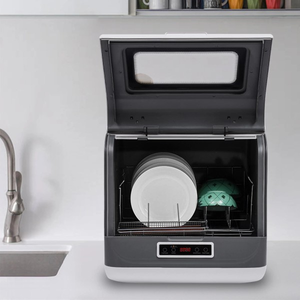CNCEST Compact Countertop Mini Portable Dishwasher with Water Tank Air