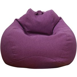 Bean Bag Chair Cover (Without Filler) Bean Bag Sofa Couch Cover High Back Lazy Sofa Bean Bags Plush Toy Storage Bag Clothes Organizer Beanbag Chair Cover for Adults Kids (Purple, XL:39.4 x 47.2in)