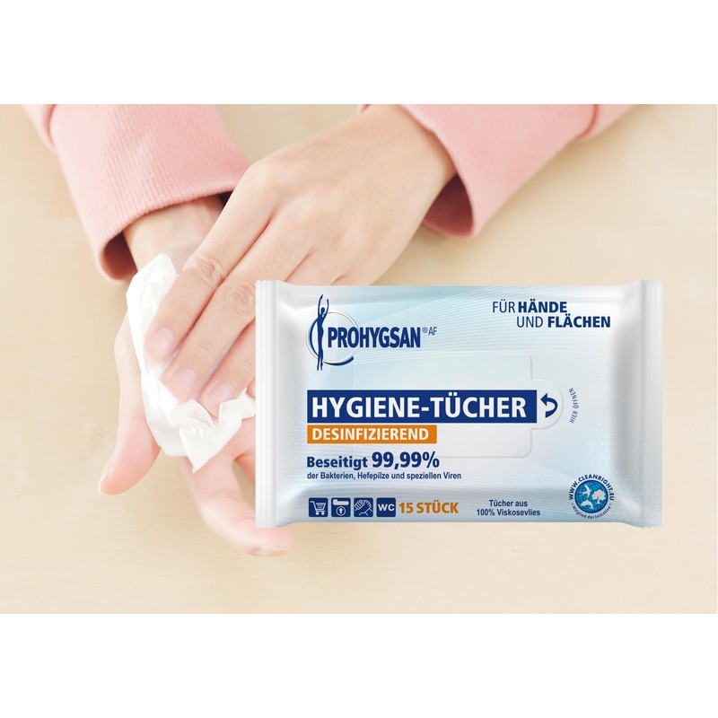 Sanitizing Wipes for Hands and Surfaces - Pack of 15