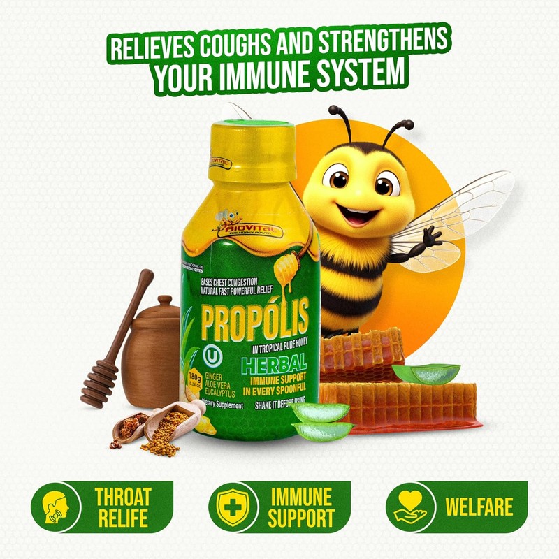 Biovital Propolis in Pure Tropical Honey 100% Herbal with 10