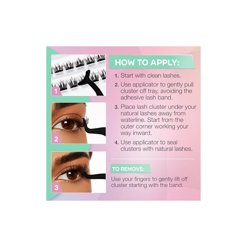 Ardell-Extensiones de pestañas postizas pre-pegadas: kit de extensiones de pestañas