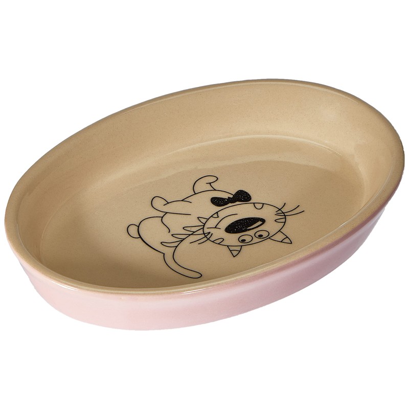 Nobby 73636 Ceramic Cat Bowl Oval 17 x 11 x