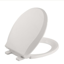 Toilet Seats Round, Quiet-Close Lid, Safe PP Material Seat, Easy Installation & Release with Hardware