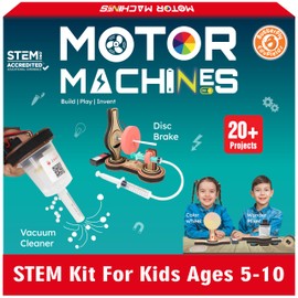 Butterfly EduFields 20in1 Motor Machines STEM Projects Kit for Kids Age Ages 5-7 6-8 8-10 | STEM Toys for Kids 5 6 7 8 9 10 Year Old | Robotics & Engineering Toys | Gift for 6 7 8 9 10 Year Old