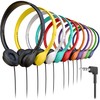 100 Pack Bulk Wired On-Ear Leather Headphones with 3.5mm Connector,