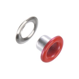 Kozelo Grommets Kit 100set-[4mm 1/6" Hole] Metal Eyelets Grommet Tool for Shoes Clothes DIY Project Use, Tiny Grommet, Red