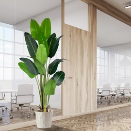 CETRD CETRD Artificial Bird of Paradise Plant 7Ft Fake Tropical Palm Tree with 17Trunks Faux Banana Leaf Trees in Pot for Home Indoor Outdoor Office Modern Decor Housewarming Gift1Pcs