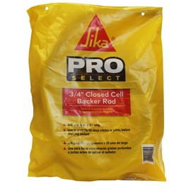 SIKA Closed Cell Foam Backer Rod, Gray, 3/4" Diameter x 20' Long, Water-Resistant Joint Filler for Sealant Application, Flexible and Durable for Cracks and Joints