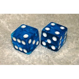 Blue Transparent Dice Pair