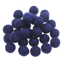 Zasy 20mm Needle Felt Wool Balls Felt Pom Pom Beads DIY Accessories Garlands 30pcs (Navy)