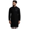 Sojanya (Since 1958 Men'S Pure Cotton Black Sequence Long Kurta