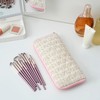 HHQQWZ Quilted Makeup Brush Bag Travel Cosmetic Bag for Women,