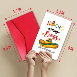 Funny Nacho Boss Day Card for Him Her Team Leader Man Women, Boss Thank You Card form Staff Coworker Employee, Boss Appreciation Card, Hilarious Boss Day Card, “You Are Supreme!”
