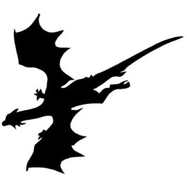 Dragon Flying Vinyl Sticker Decals for Car Bumper Window Laptop Tablet Phone (Black, 6")
