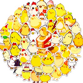 100 Pcs Chicken Stickers Cute Waterproof PVC Chicken Stickers Chicken Party Supplies for Bike Motorcycle Skateboard Luggage