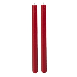 Biedermann & Sons 2 Pack Tall Taper Candles - Unscented Dinner Candle Set 10 Hour Burn Time, 10-Inch, Cranberry Red