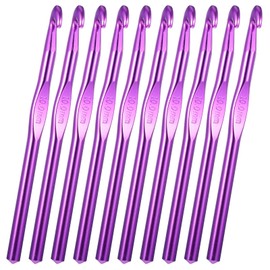 Aluminum Crochet Hook 10mm, US Size N Knitting Needles Craft Yarn, Crochet Hook for DIY Craft, Crochet Needles for Knitting Scarf Knitting Needle for Yarn Weave Beginners (10Pcs)